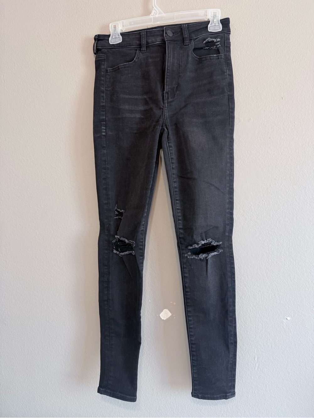 American Eagle Outfitters Black Skinny Distressed Jeans